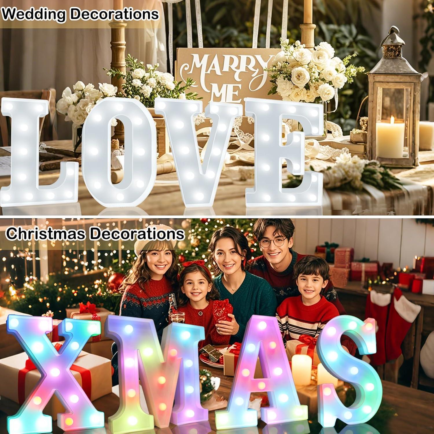 Luz de Letras LED Coloridas Oycbuzo con Control Remoto