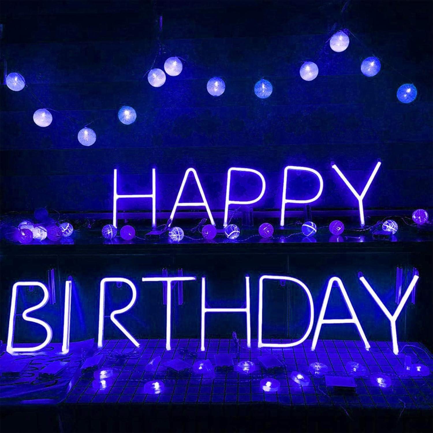 Blue Neon Letters Light LED Letter Signs USB/Battery Powered Lights LED Alphabet Sign Marquee Letter Decor Night Lights for Birthday Anniversary Bar Christmas Gifts Wedding Party Decoration (A)