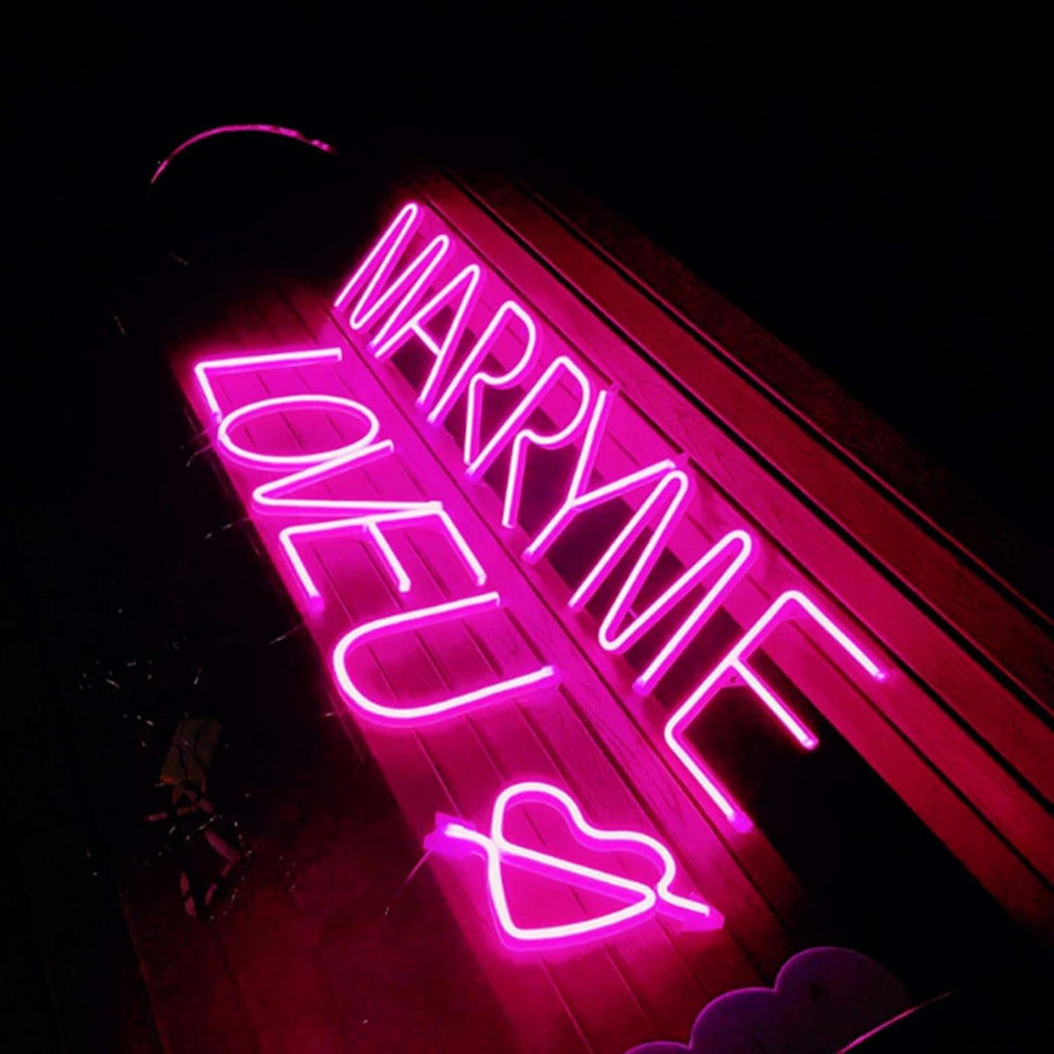 ENUOLI Pink Neon Letter Sign - Battery/USB Powered LED Alphabet Neon Art Lights for Wedding, Birthday, Christmas, Home Bar Decoration (M)