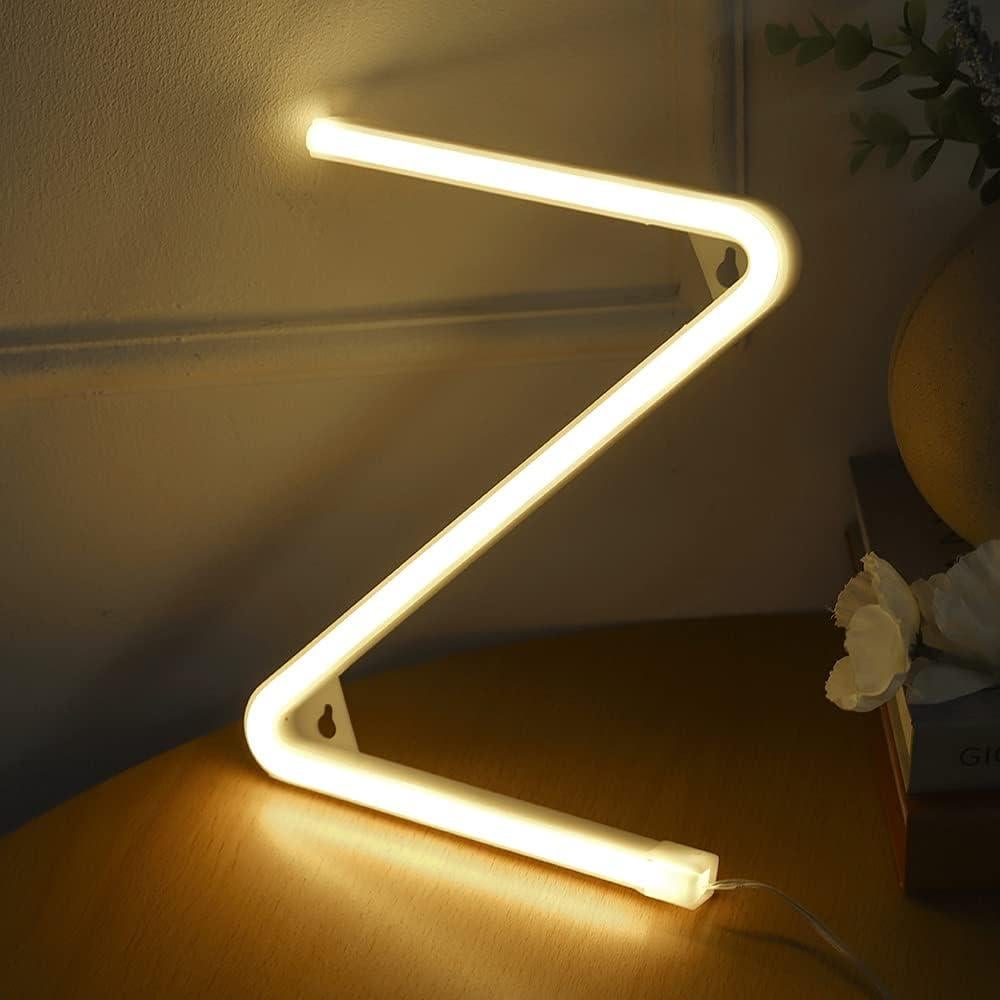 Letrero de Neón LED Blanco Cálido - Letra Z 16.8x21.2cm