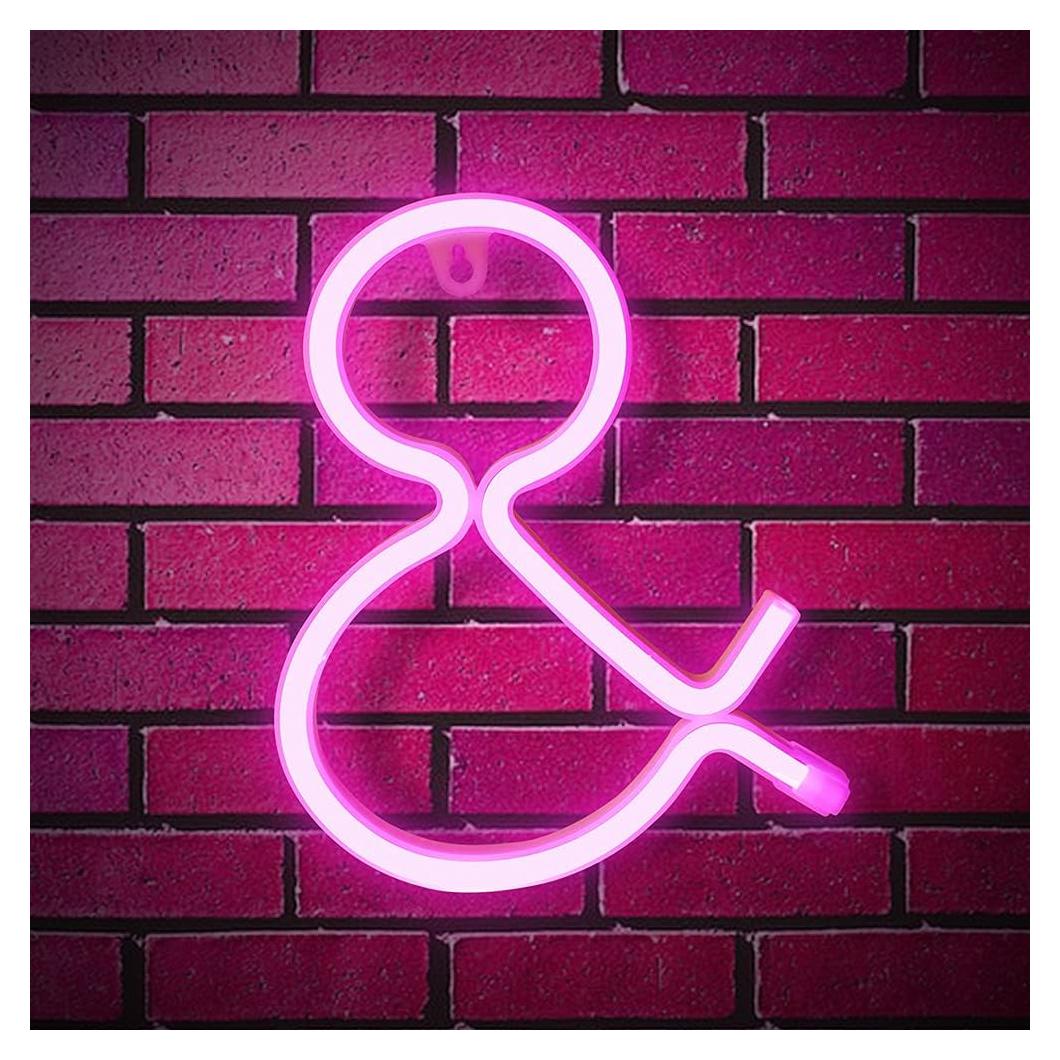 Lámpara de Neón LED Rosa Marquee SplendShop A-Z y 0-9