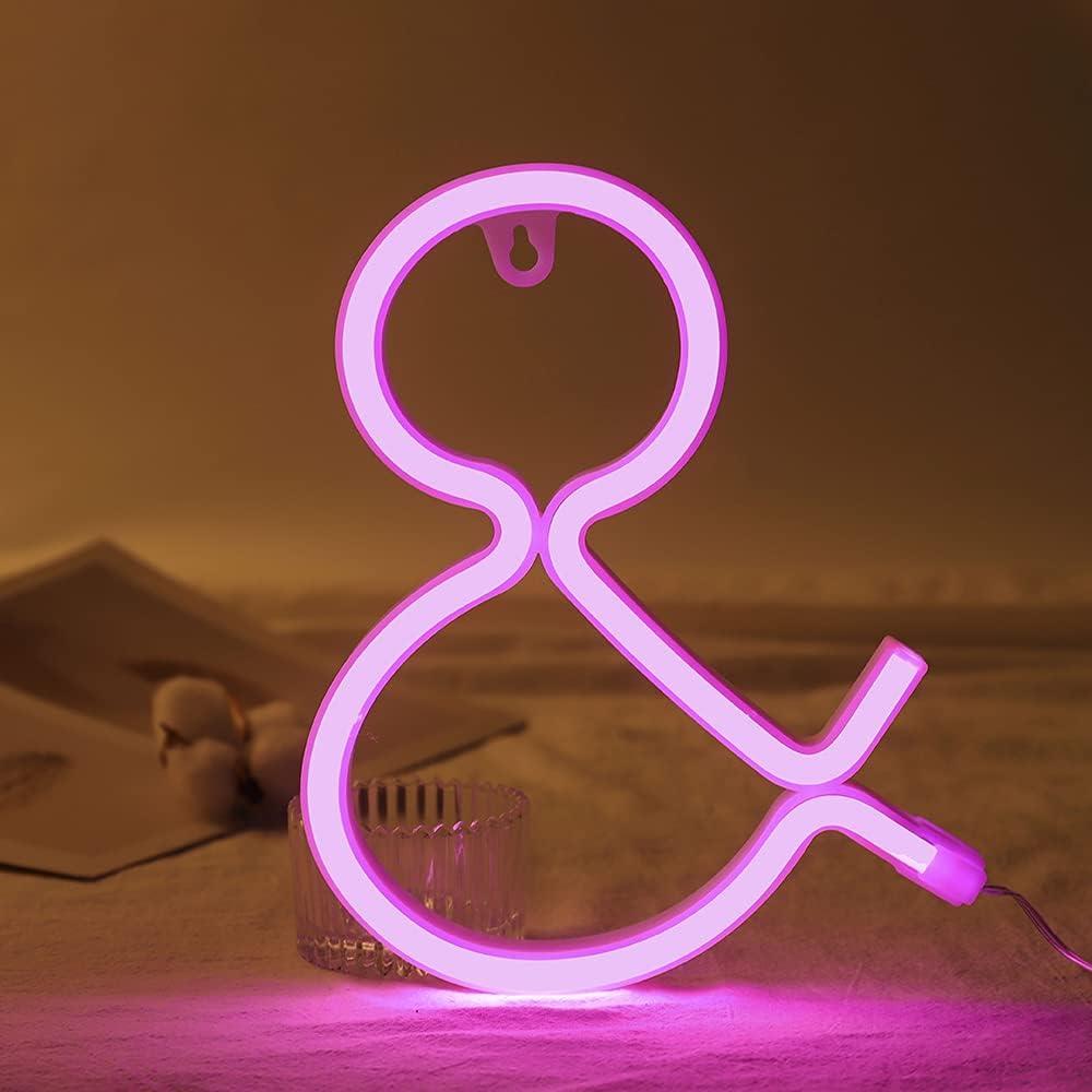 Lámpara de Neón LED Rosa Marquee SplendShop A-Z y 0-9