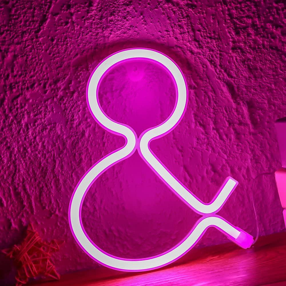 Lámpara de Neón LED Rosa Marquee SplendShop A-Z y 0-9