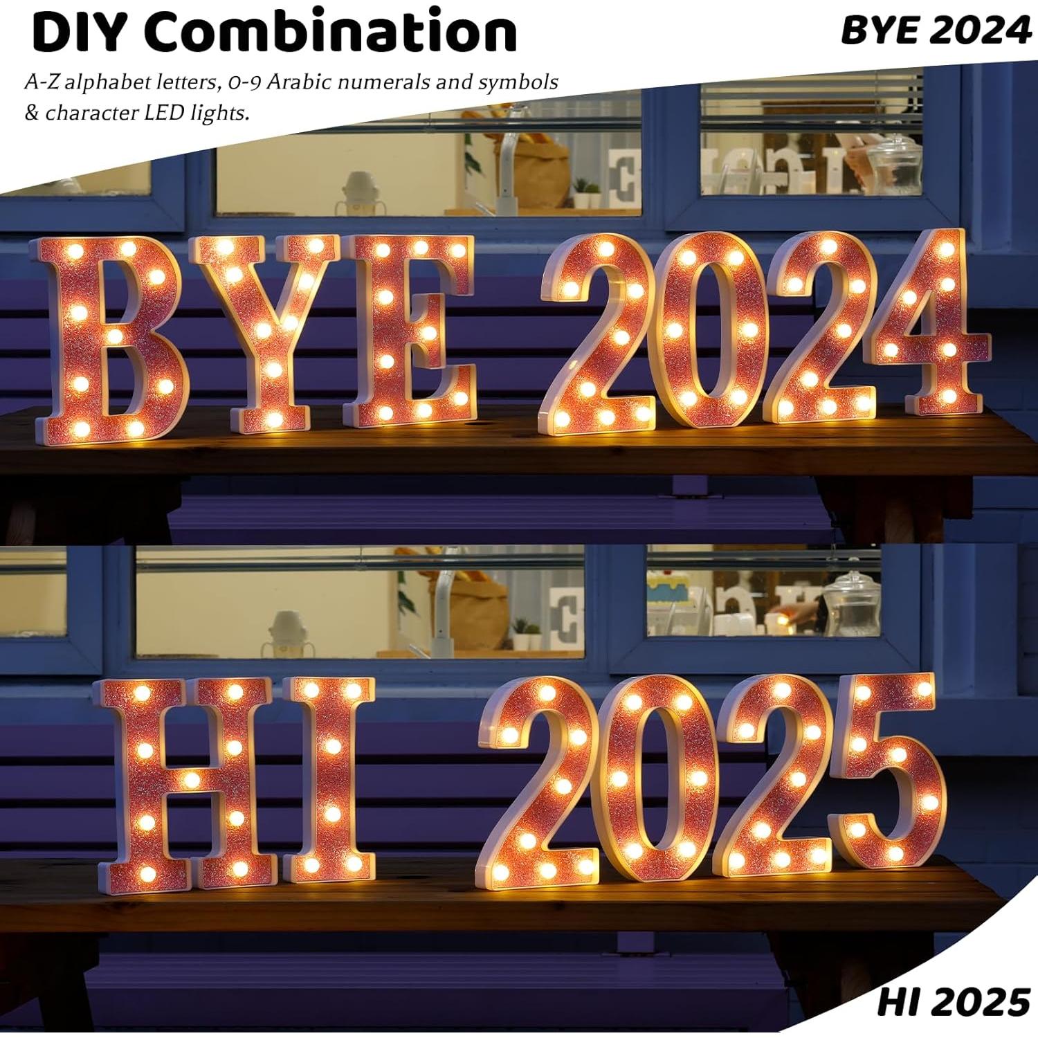 Luz LED Letra M Rosa TRONSBOO para Decoración de Fiestas