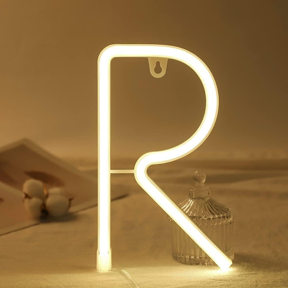 Letrero de Letras de Neón LED SplendShop 13.4x22.2cm Blanco Rosa Azul