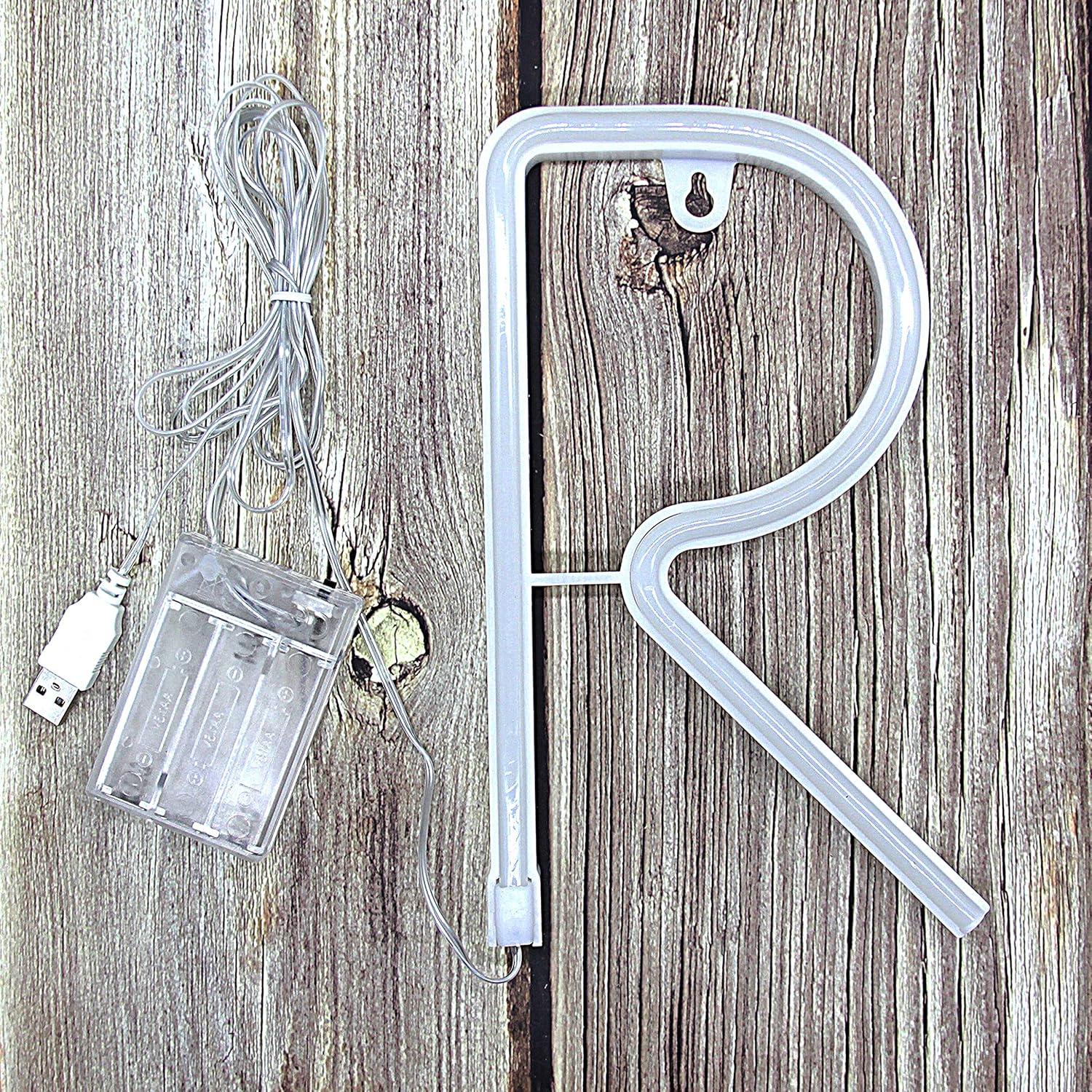 Letrero de Letras de Neón LED SplendShop 13.4x22.2cm Blanco Rosa Azul