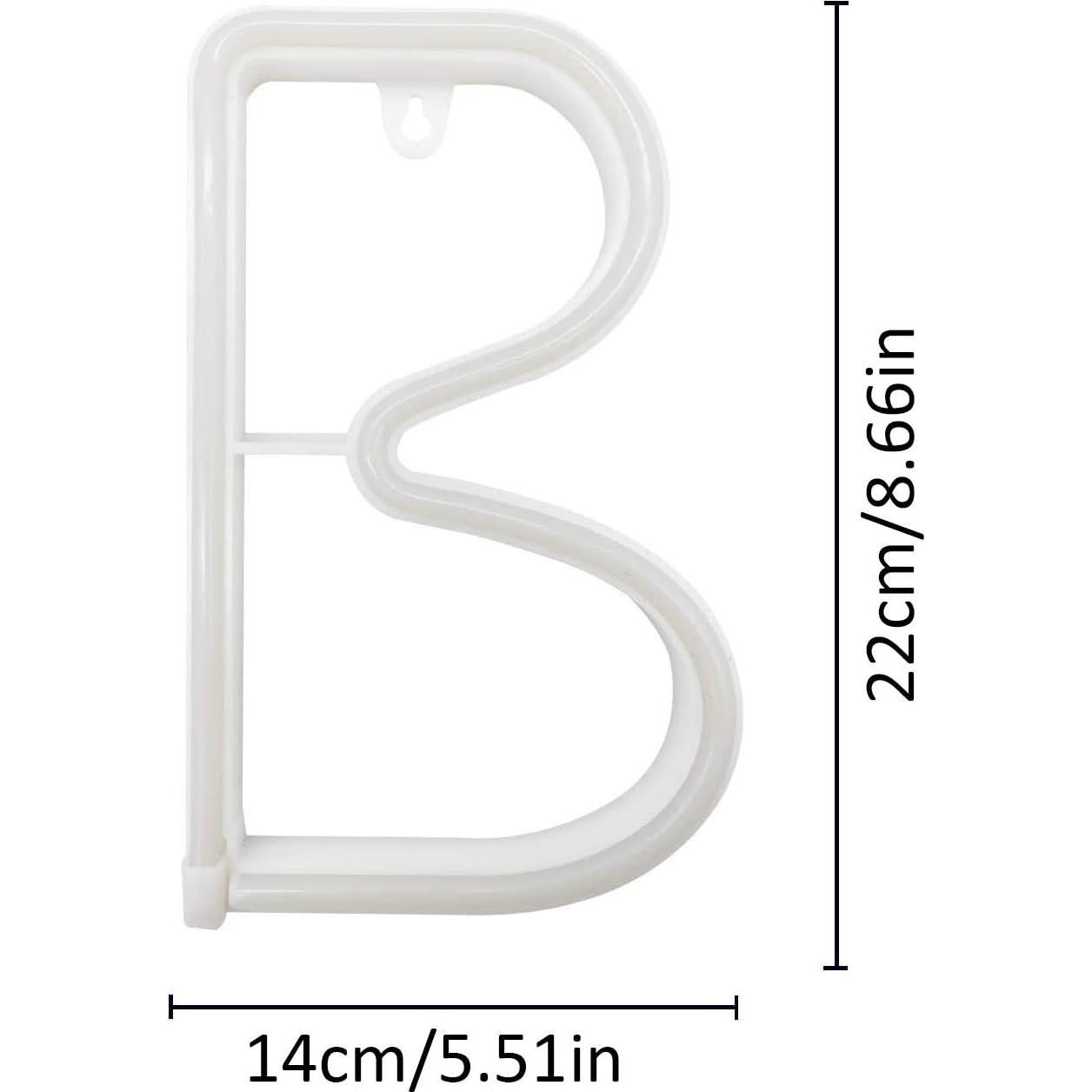 Luz Neón Rosa LED Letra B ENUOLI 22.86x15.24cm Decoración