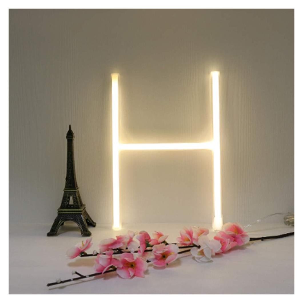 Luz de Neón LED Letras H Blanca Cálida Decoración Pared