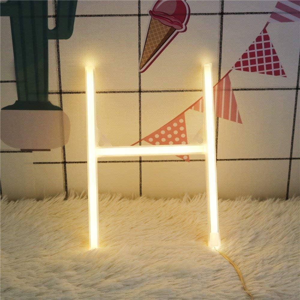 Luz de Neón LED Letras H Blanca Cálida Decoración Pared