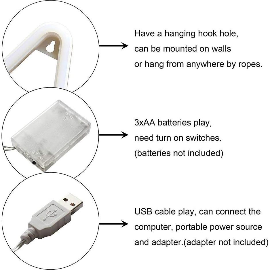 Luz de Neón LED Letras H Blanca Cálida Decoración Pared