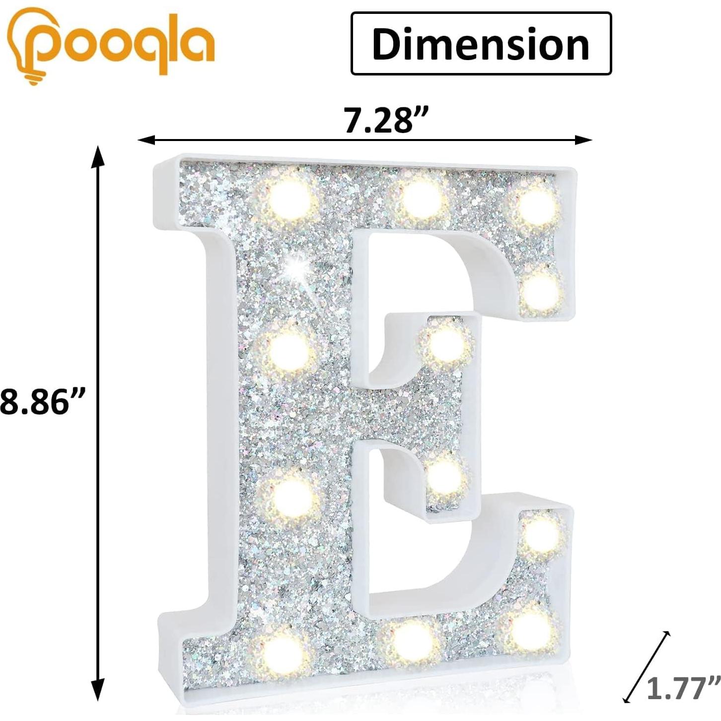 Letras Iluminadas LED Pooqla Letra E Multicolor con Control Remoto