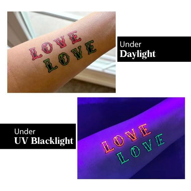 Tatuajes Temporales d'IRIS Studio Luz Negra - Alfabeto Neón