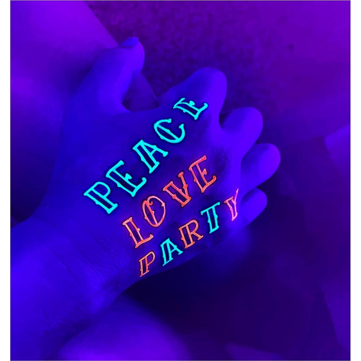 Tatuajes Temporales d'IRIS Studio Luz Negra - Alfabeto Neón