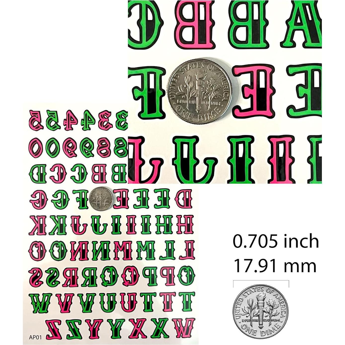 Tatuajes Temporales d'IRIS Studio Luz Negra - Alfabeto Neón