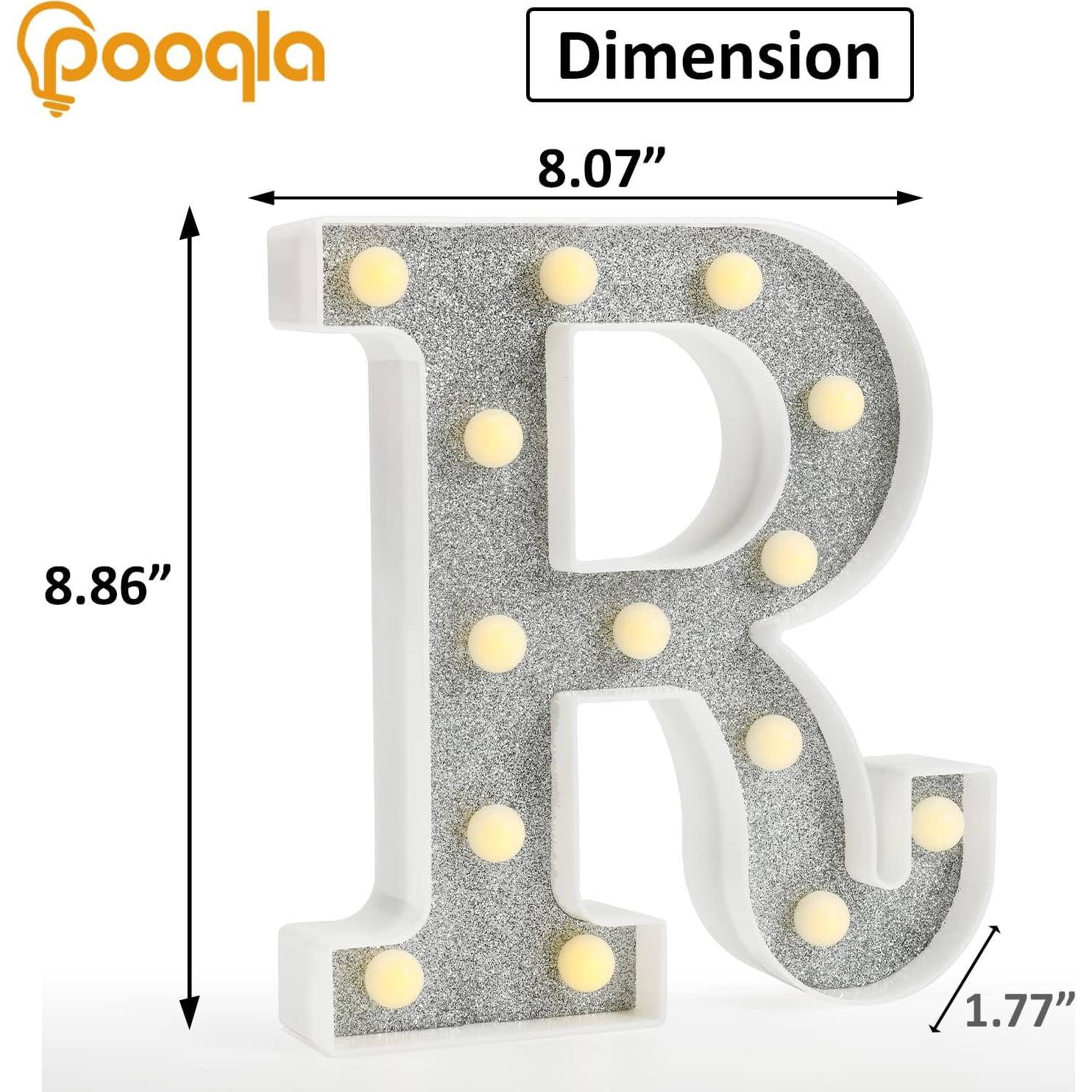 Letras Iluminadas LED Pooqla, Letra R con Control Remoto