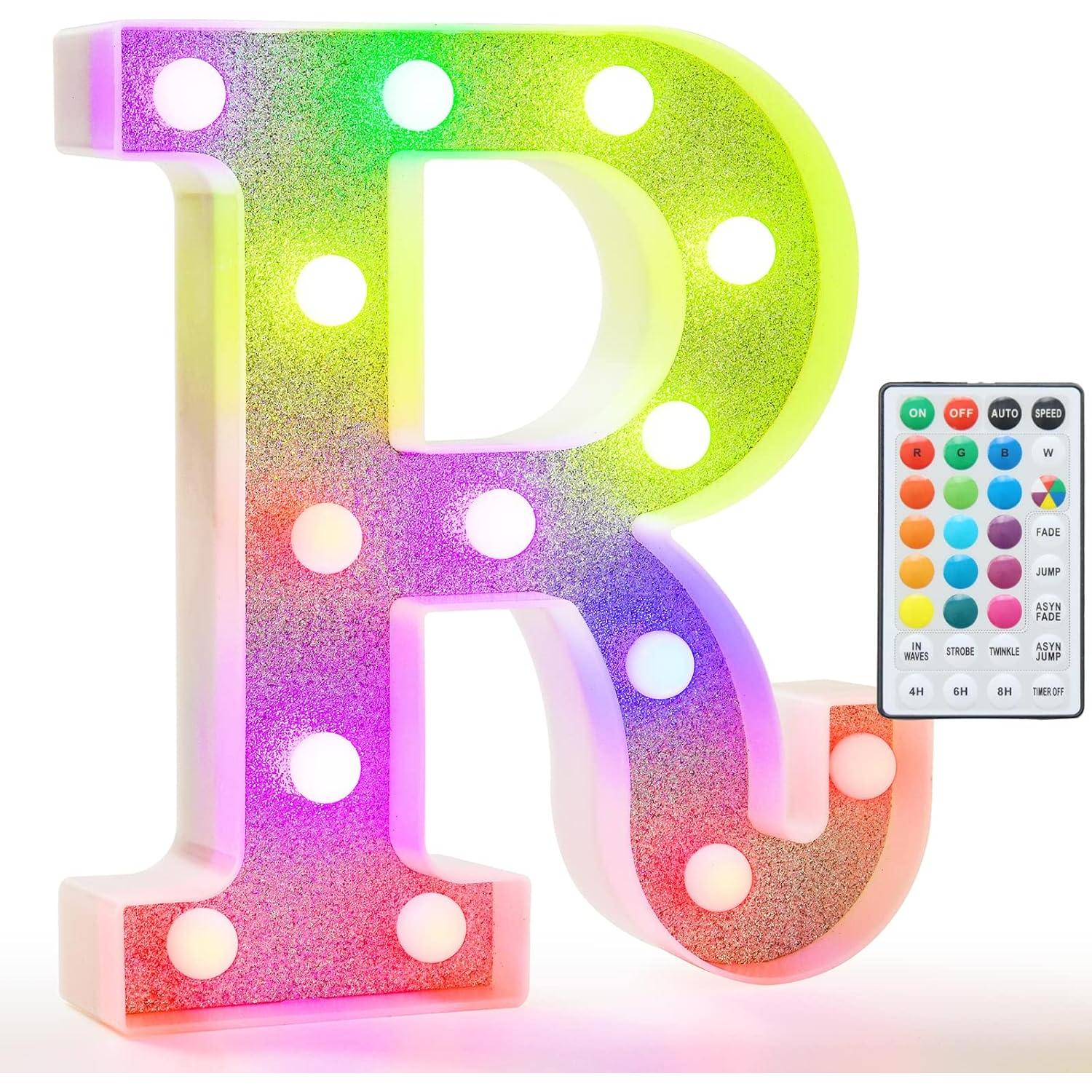 Letras Iluminadas LED Pooqla, Letra R con Control Remoto