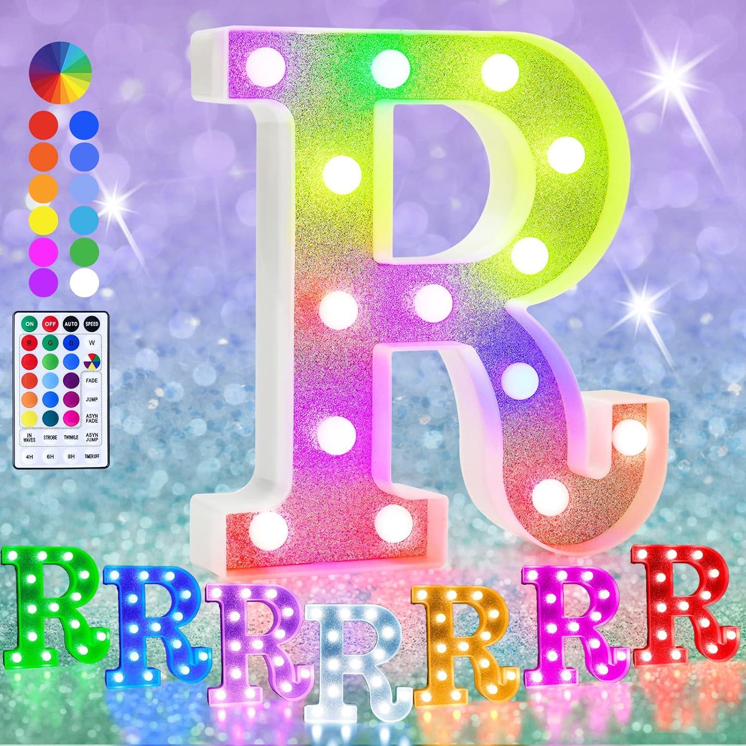 Letras Iluminadas LED Pooqla, Letra R con Control Remoto