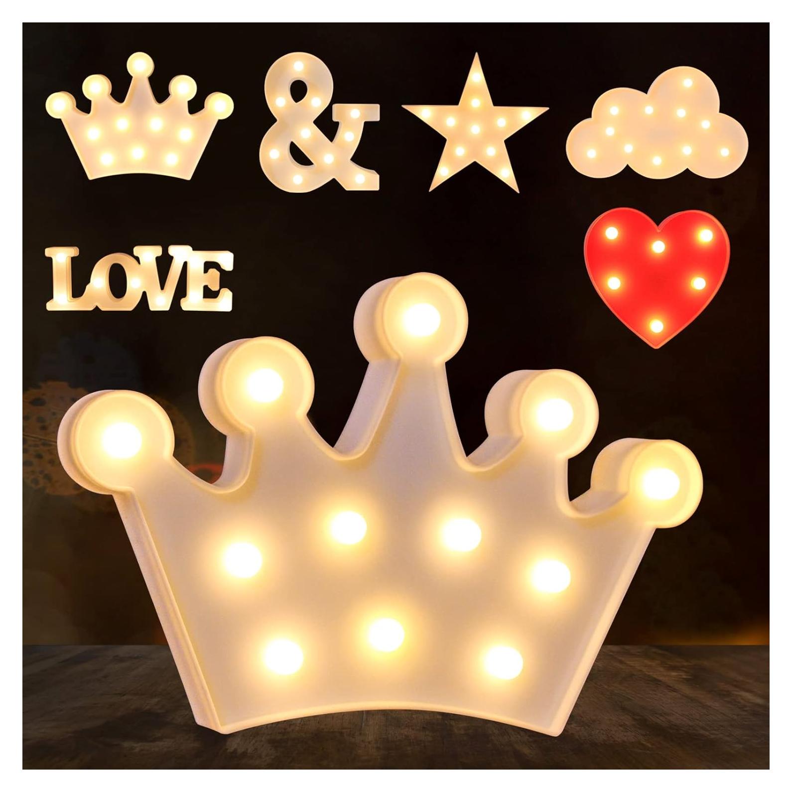 Luces de Letras LED Laerjin para Decoración - Corona Blanca