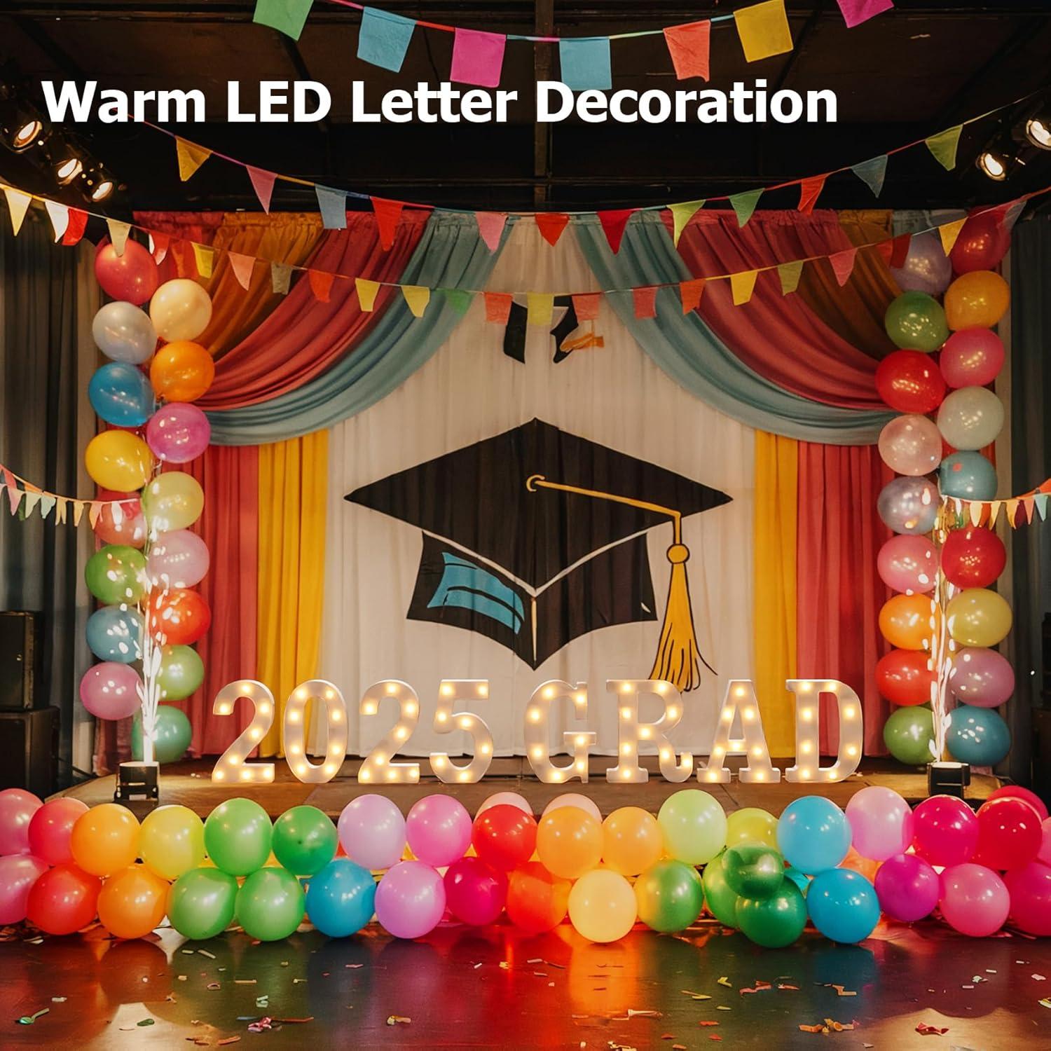 Luz LED Letra O Iluminada Decorativa para Fiestas