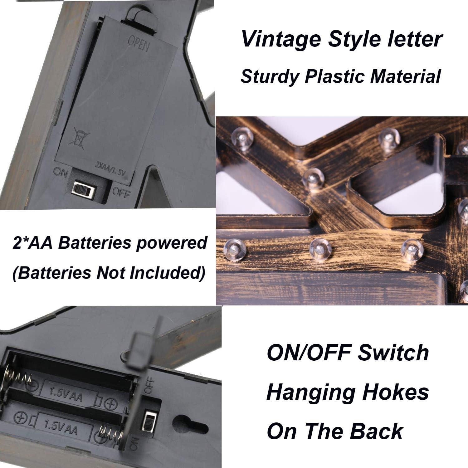 Letra Iluminada OYCBUZO A Vintage Industrial 22.6 cm