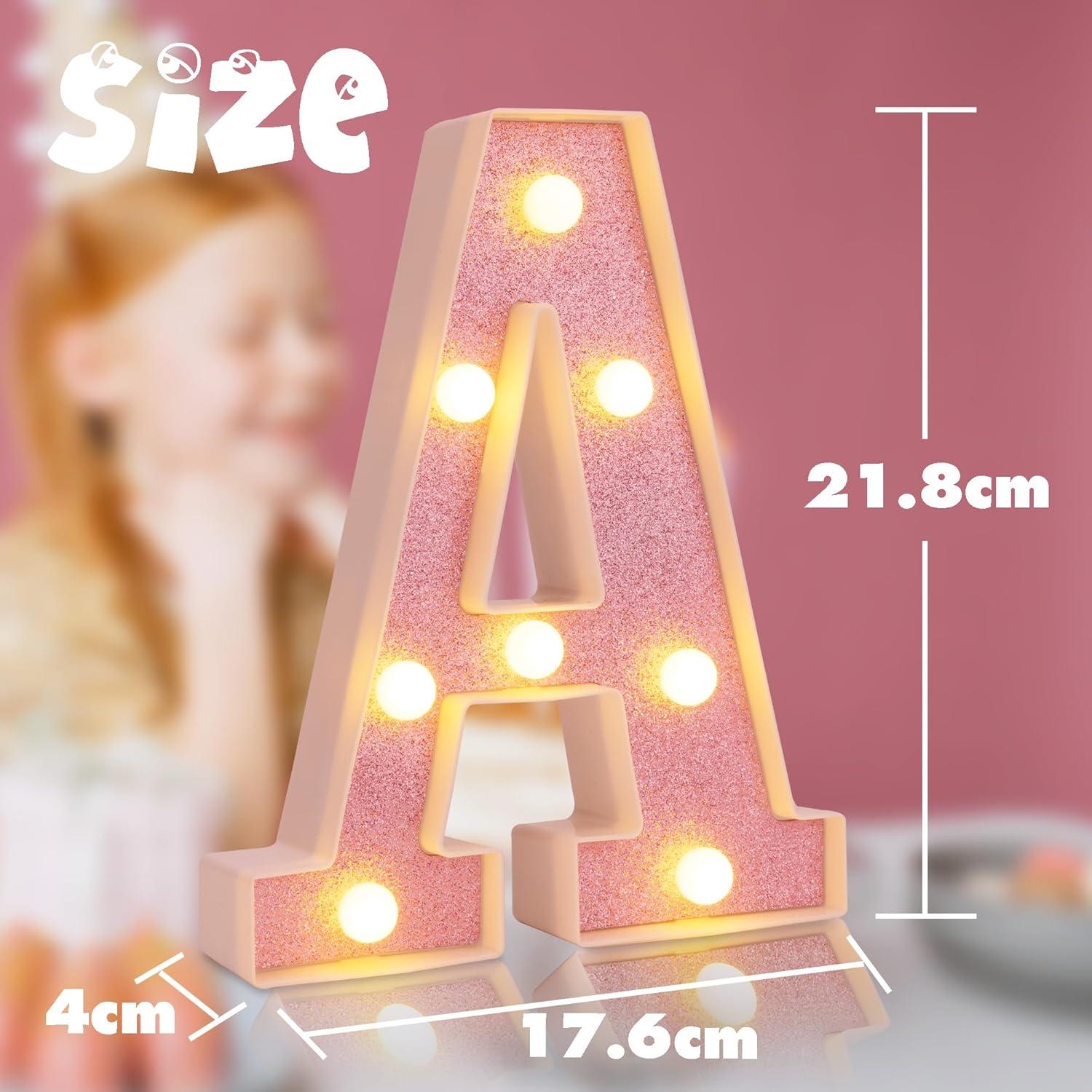 Letras Iluminadas LED Rosa DyingSwan 21.8 cm para Decoración