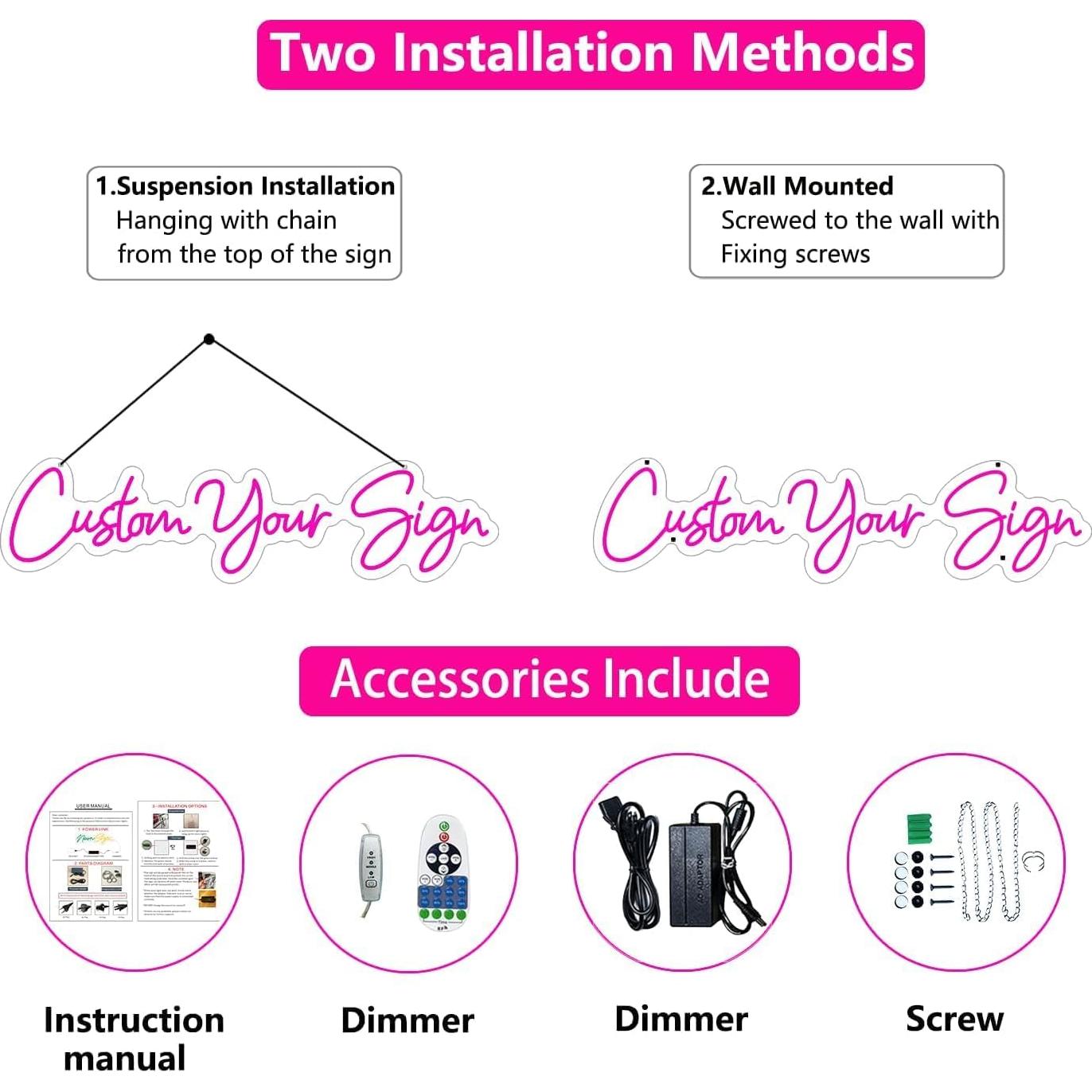 Cartel de Neón Personalizado LED Rosa para Decoración