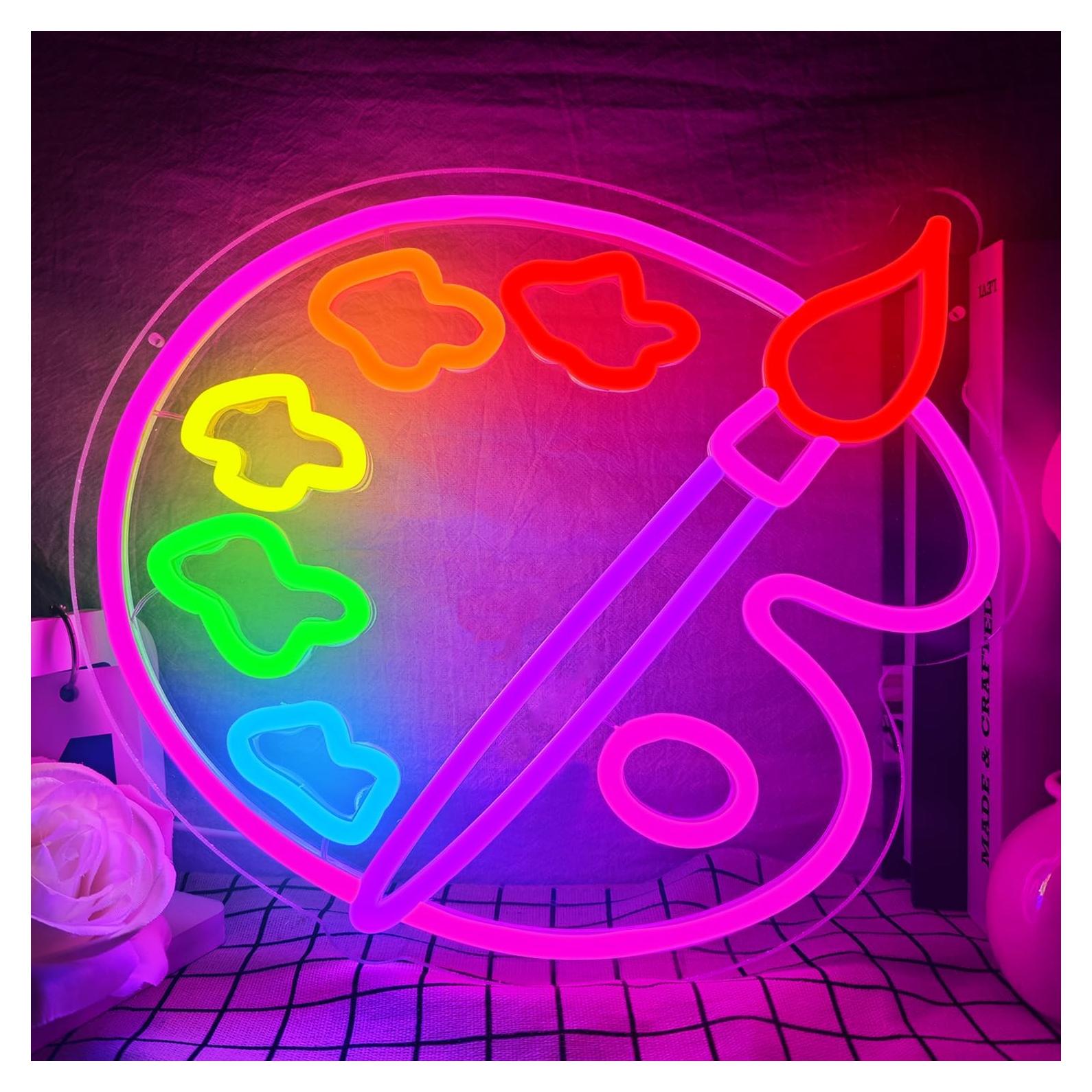 Luz de Neón LED Paleta de Pintura Zikdhf 34x34 cm