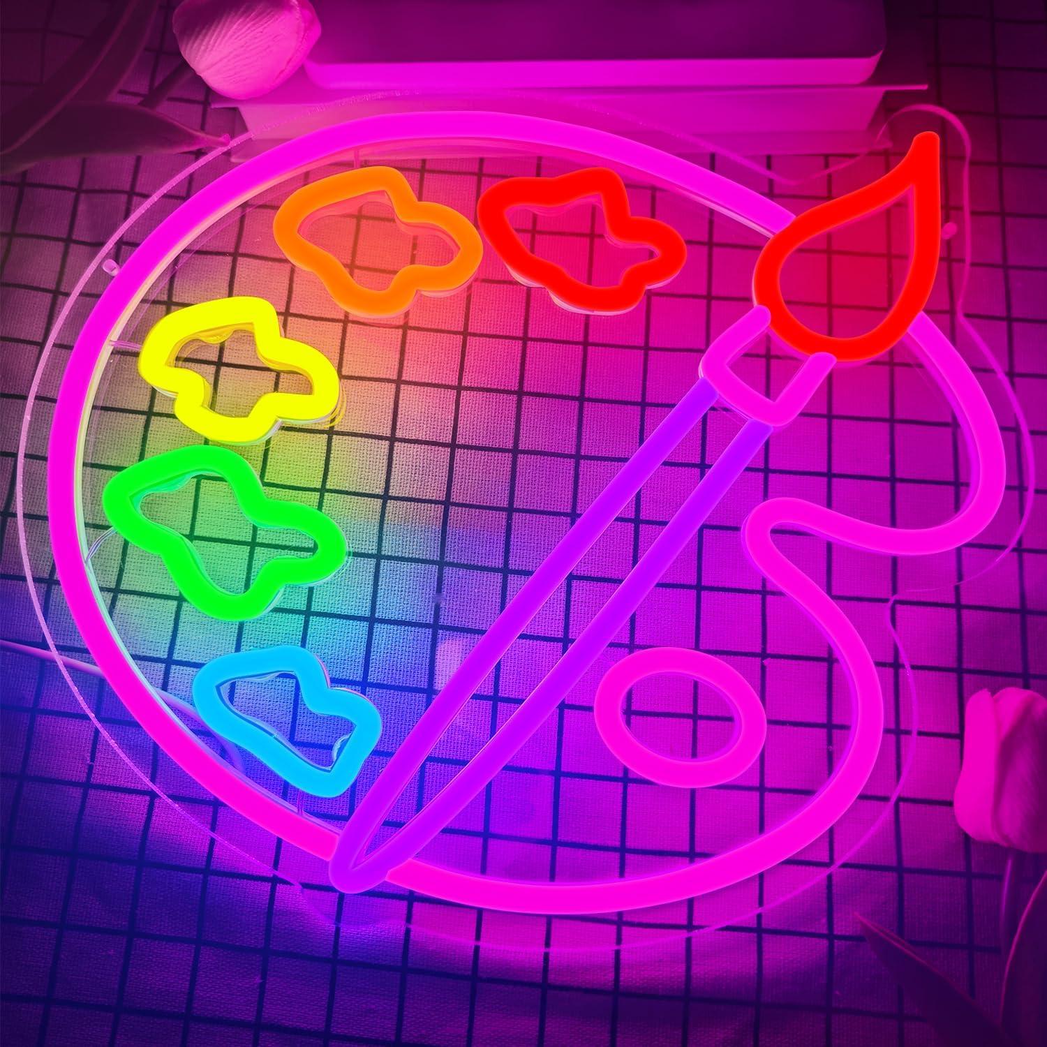 Luz de Neón LED Paleta de Pintura Zikdhf 34x34 cm