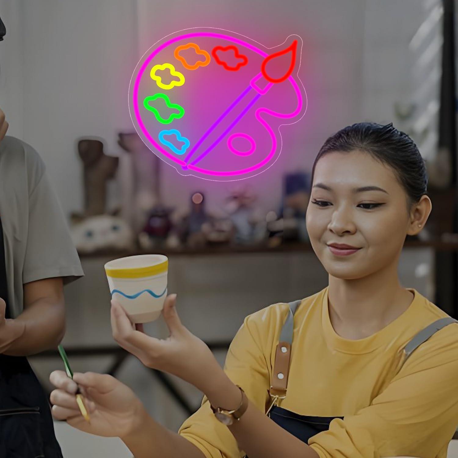 Luz de Neón LED Paleta de Pintura Zikdhf 34x34 cm