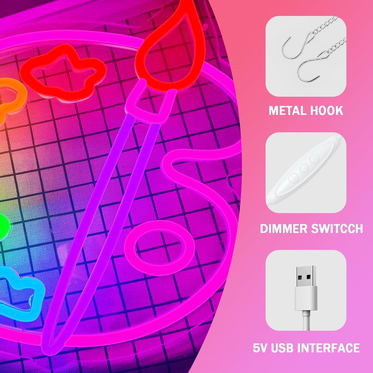 Luz de Neón LED Paleta de Pintura Zikdhf 34x34 cm