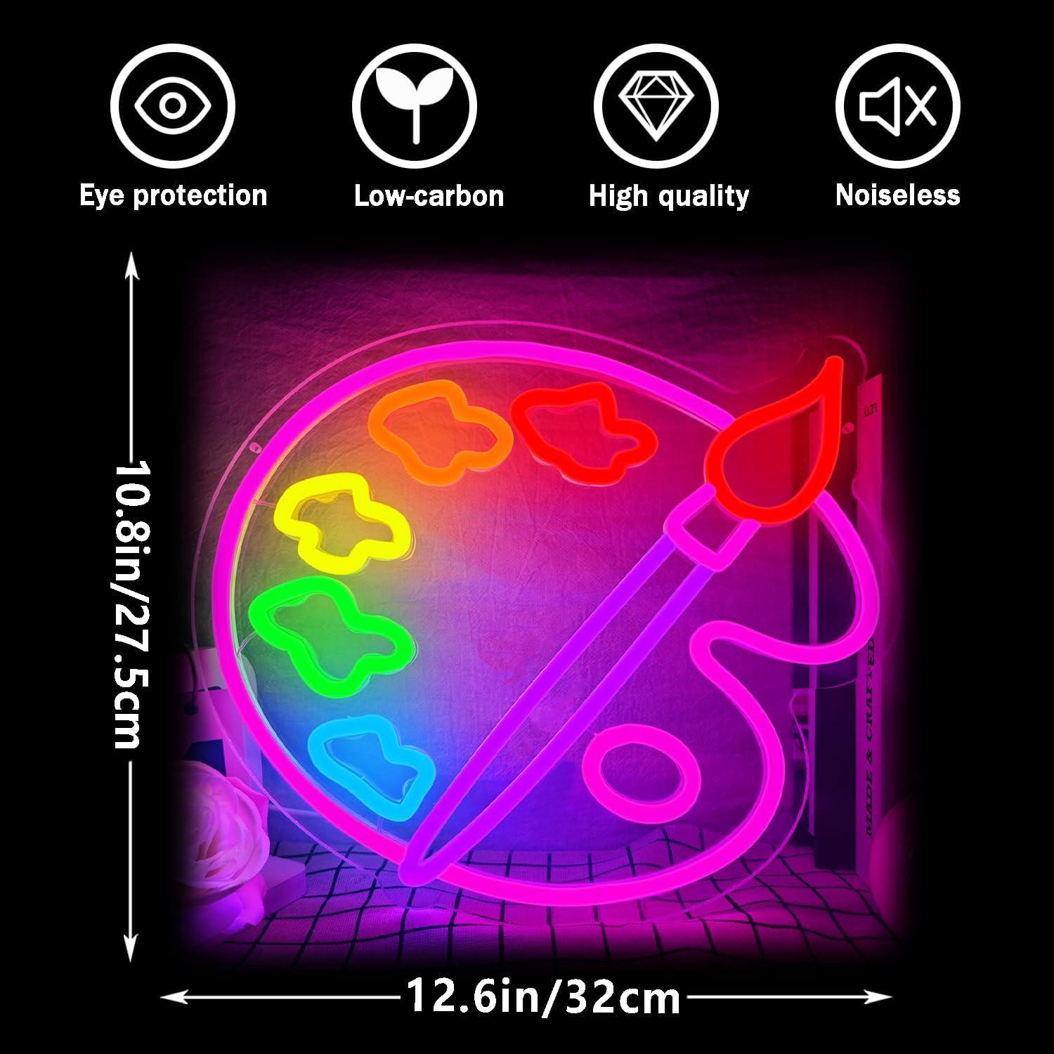 Luz de Neón LED Paleta de Pintura Zikdhf 34x34 cm