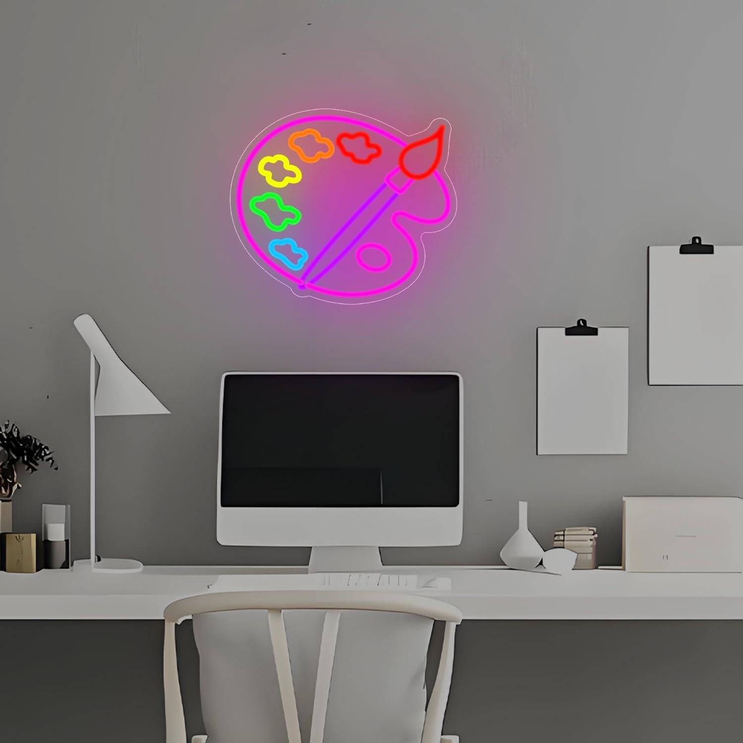 Luz de Neón LED Paleta de Pintura Zikdhf 34x34 cm