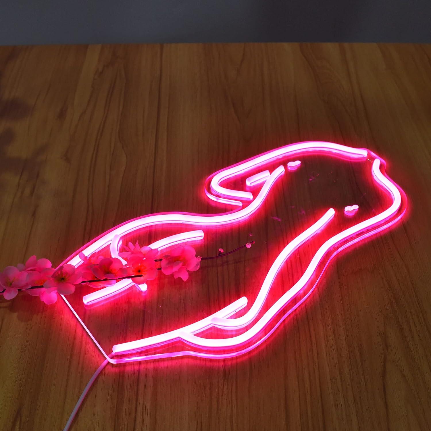 Señal de Neón LED Rosa 43x21cm Neonhonba Decorativa