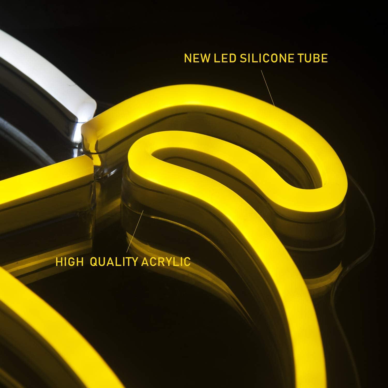 Letrero de Neón Plátano LED 28x50cm LUCUNSTAR Amarillo Cálido