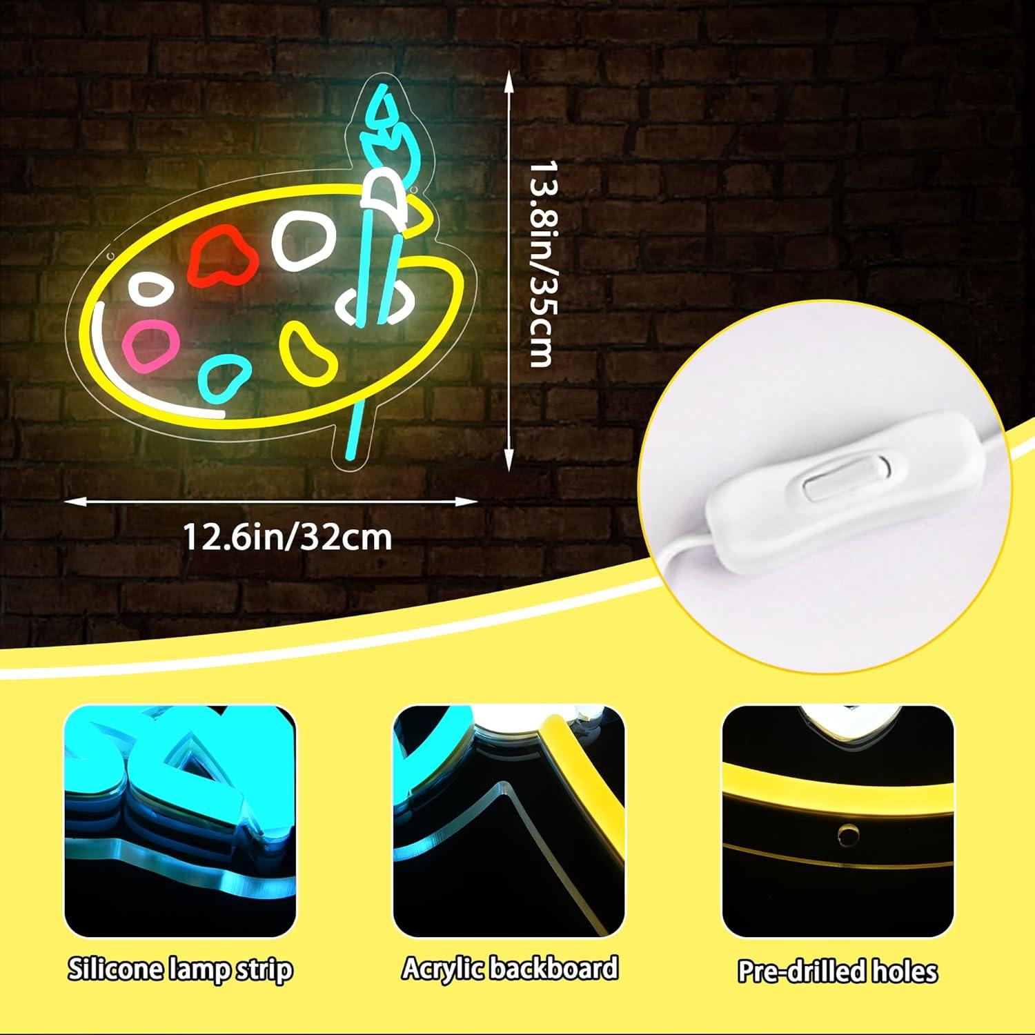 Luz de Neón LED Paleta de Pintura 32x35 cm Attneon