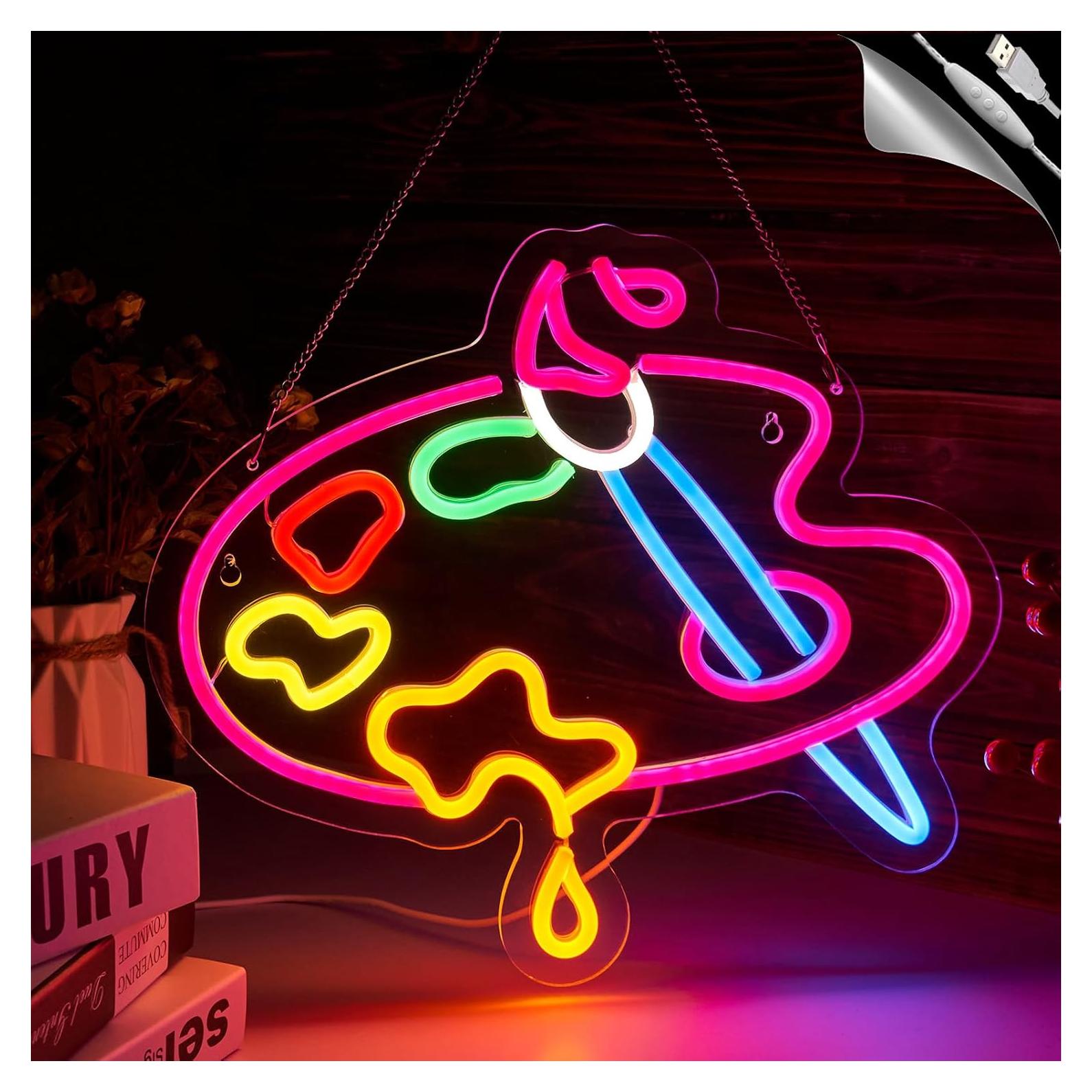 Letrero de Neón Paleta de Pintura JIANGNEON 37.85x33.78cm