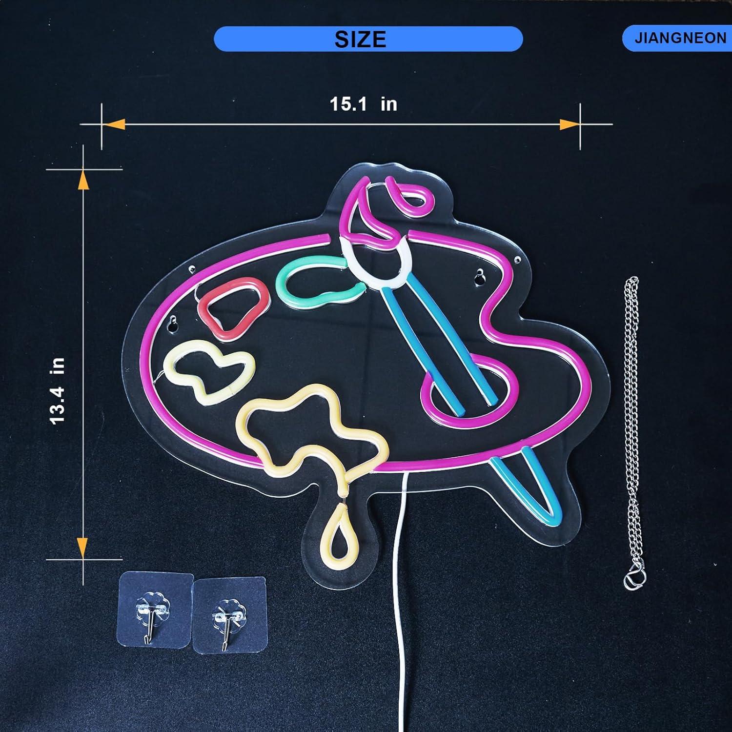 Letrero de Neón Paleta de Pintura JIANGNEON 37.85x33.78cm