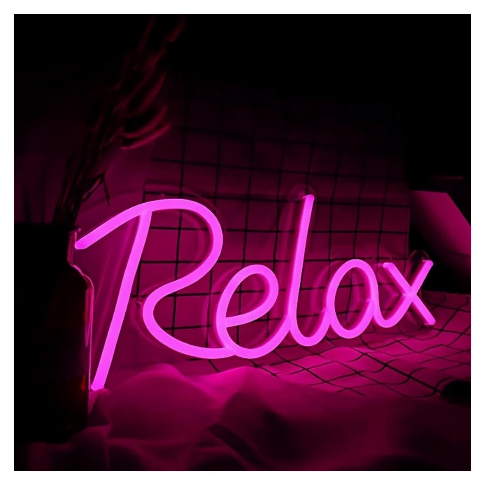 Letrero de Neón LED Rosa Relajante ToBe-Unique 36x16cm