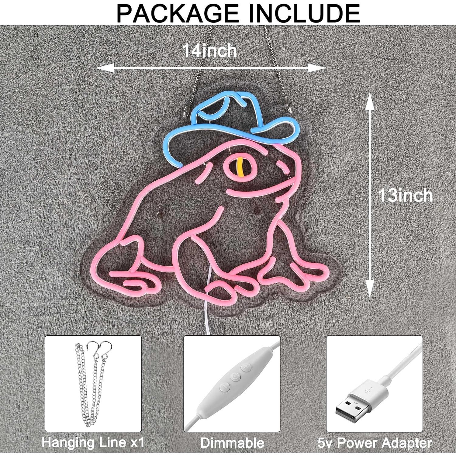 Letrero de neón LED HONE regulable Rosa y Azul 36x33 cm