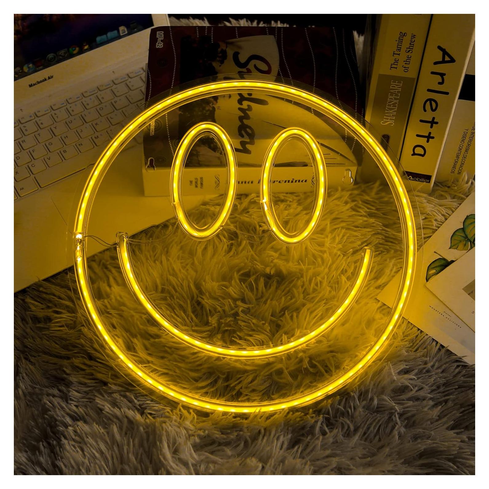 Letrero de Neón Sonriente Fionnuar 33cm Luz LED Decorativa