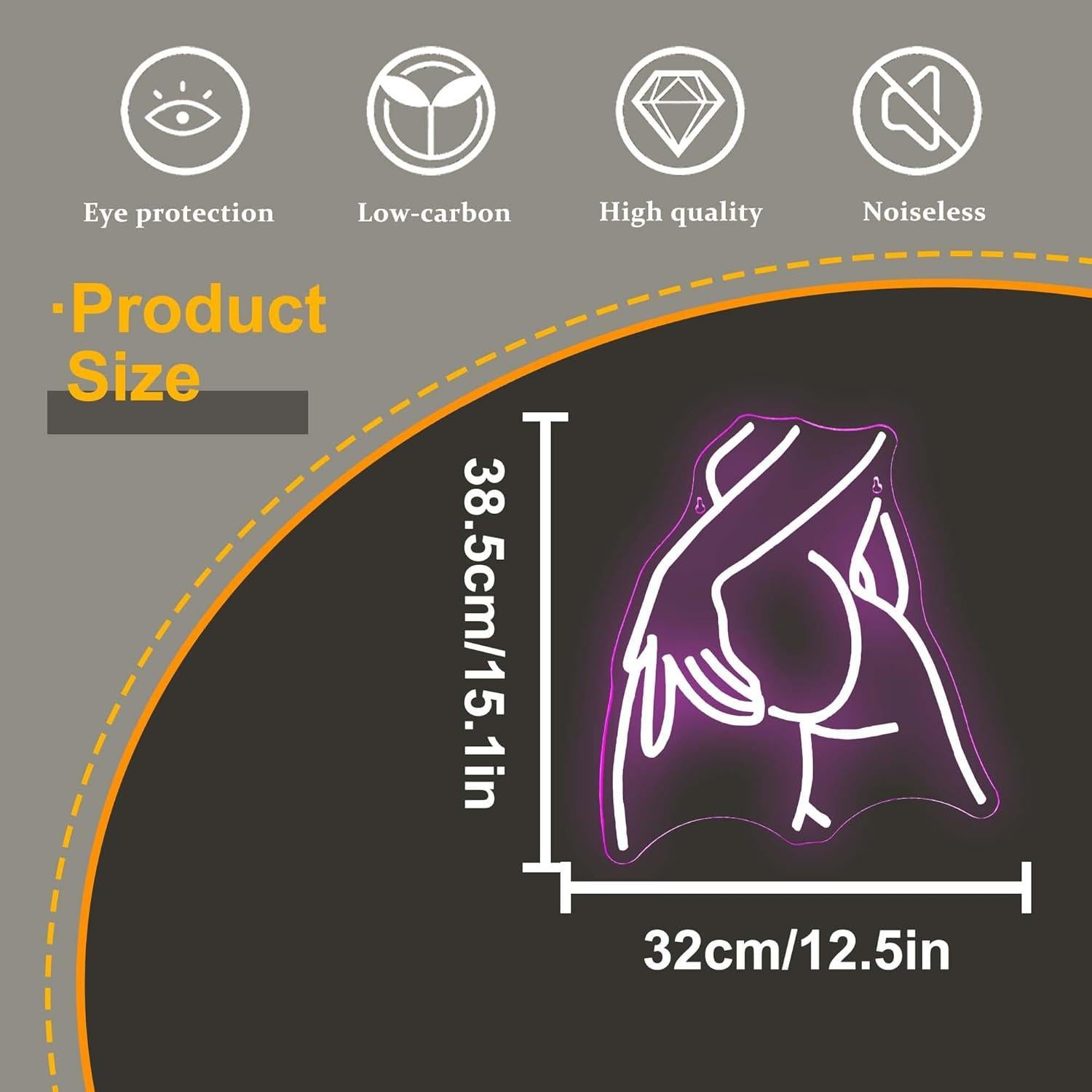 Letrero de Neón LED Allball Cuerpo de Mujer Rosa 31.75x12.95cm