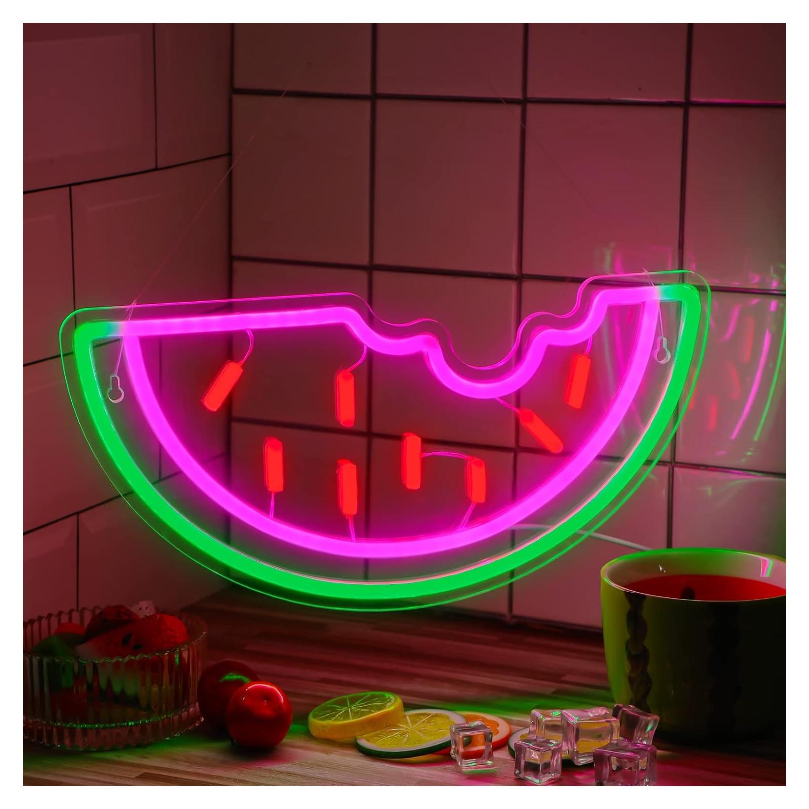 Luz de Neón Sandía Ecally LED USB Decorativa 17x34.6 cm