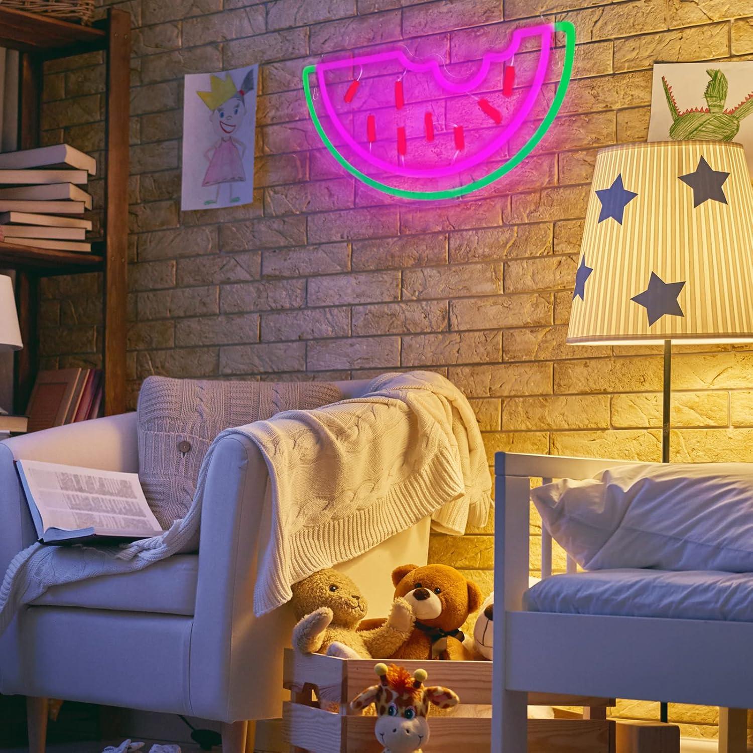 Luz de Neón Sandía Ecally LED USB Decorativa 17x34.6 cm