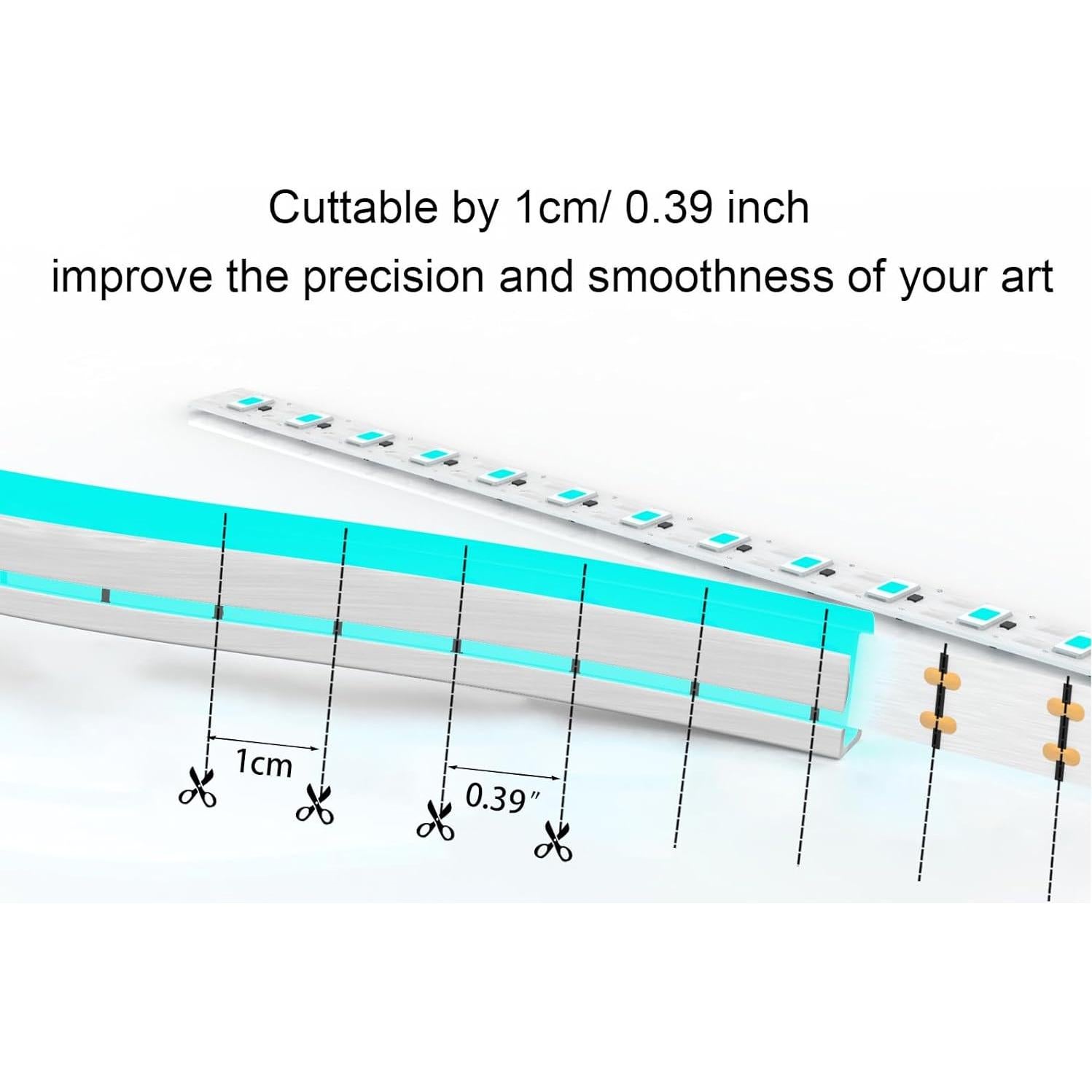 Tira LED Neon Flex Vasten 5m Azul Hielo 12V IP68 Cortable