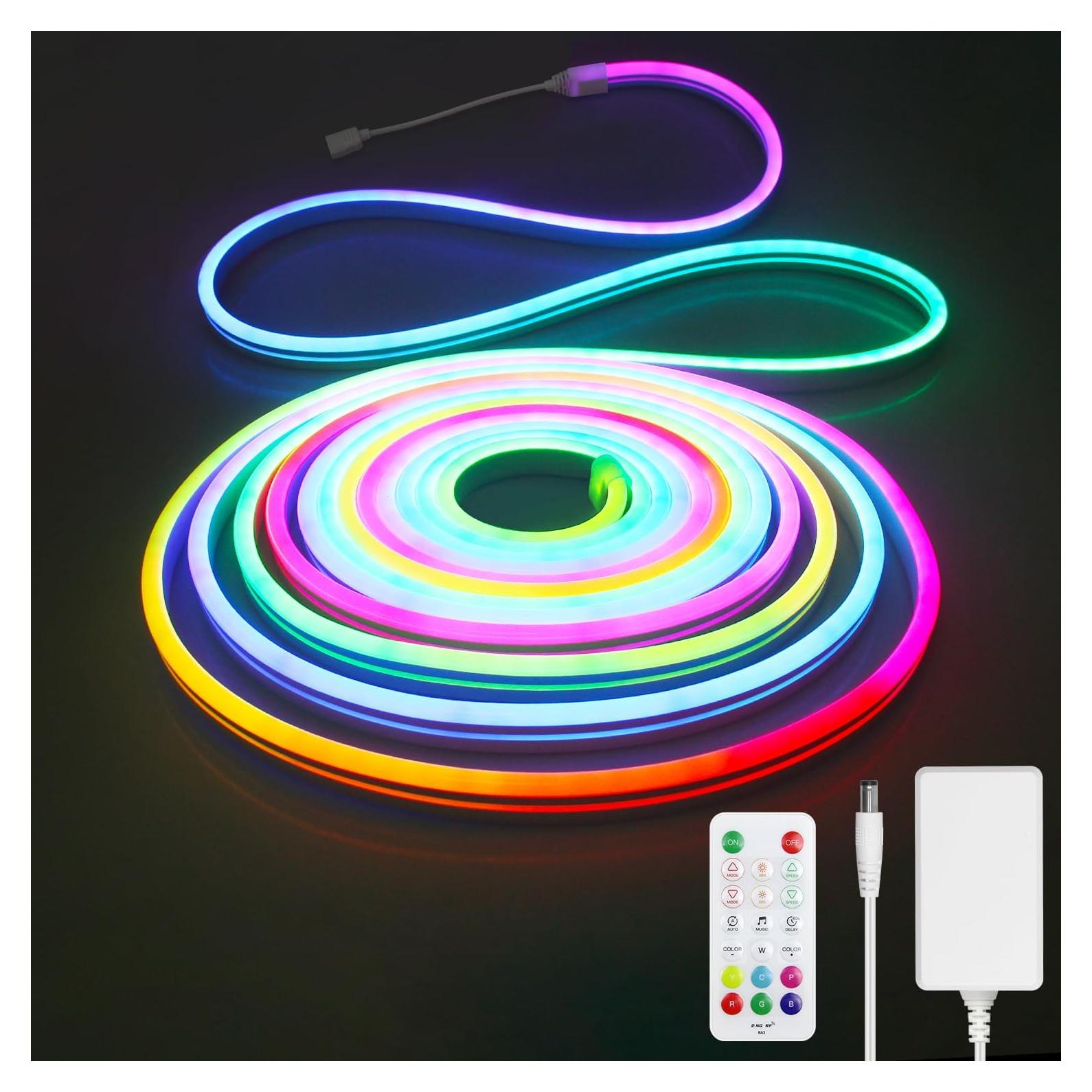 Tira de Neón LED Aclorol 15M RGB Impermeable 24V con APP