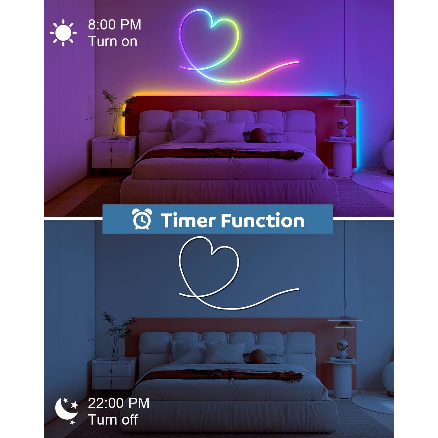 Tira de Neón LED Aclorol 15M RGB Impermeable 24V con APP