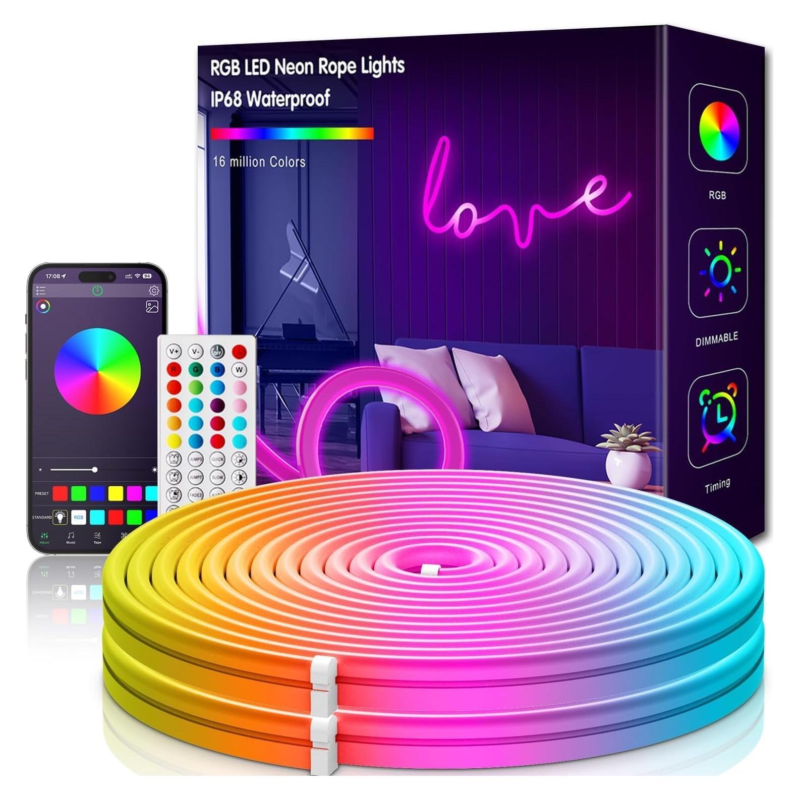 Tira LED de Neón KIKO 10m RGB Control Remoto APP IP67