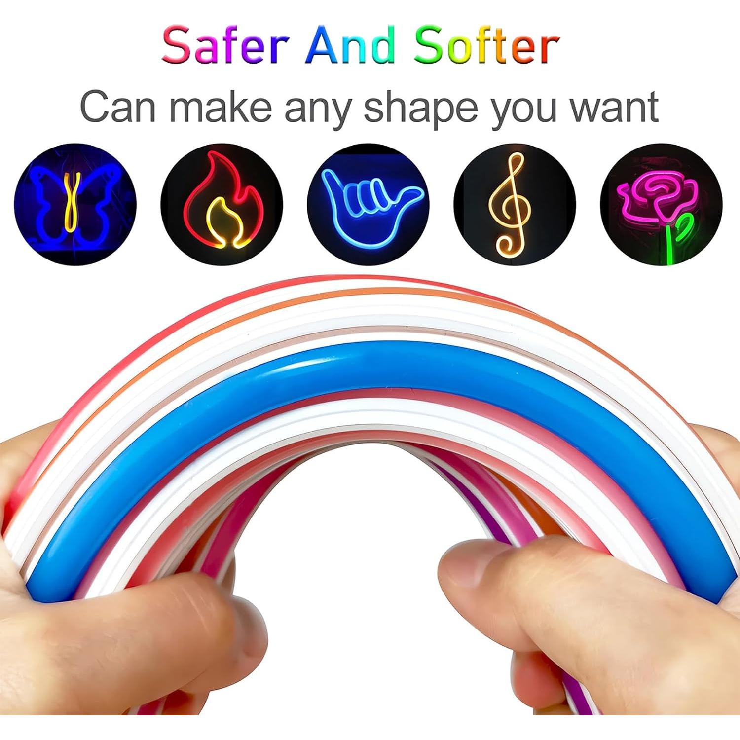 Cubierta de Tira LED Neon 5m 8mm Silicona Flexible Azul Hielo