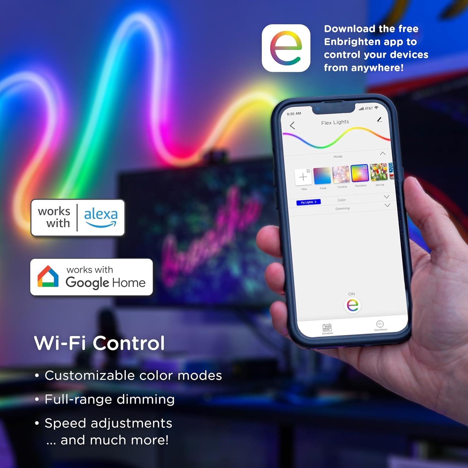 Enbrighten Luz LED Flexible Wi-Fi 7.32m Multicolor Control Voz