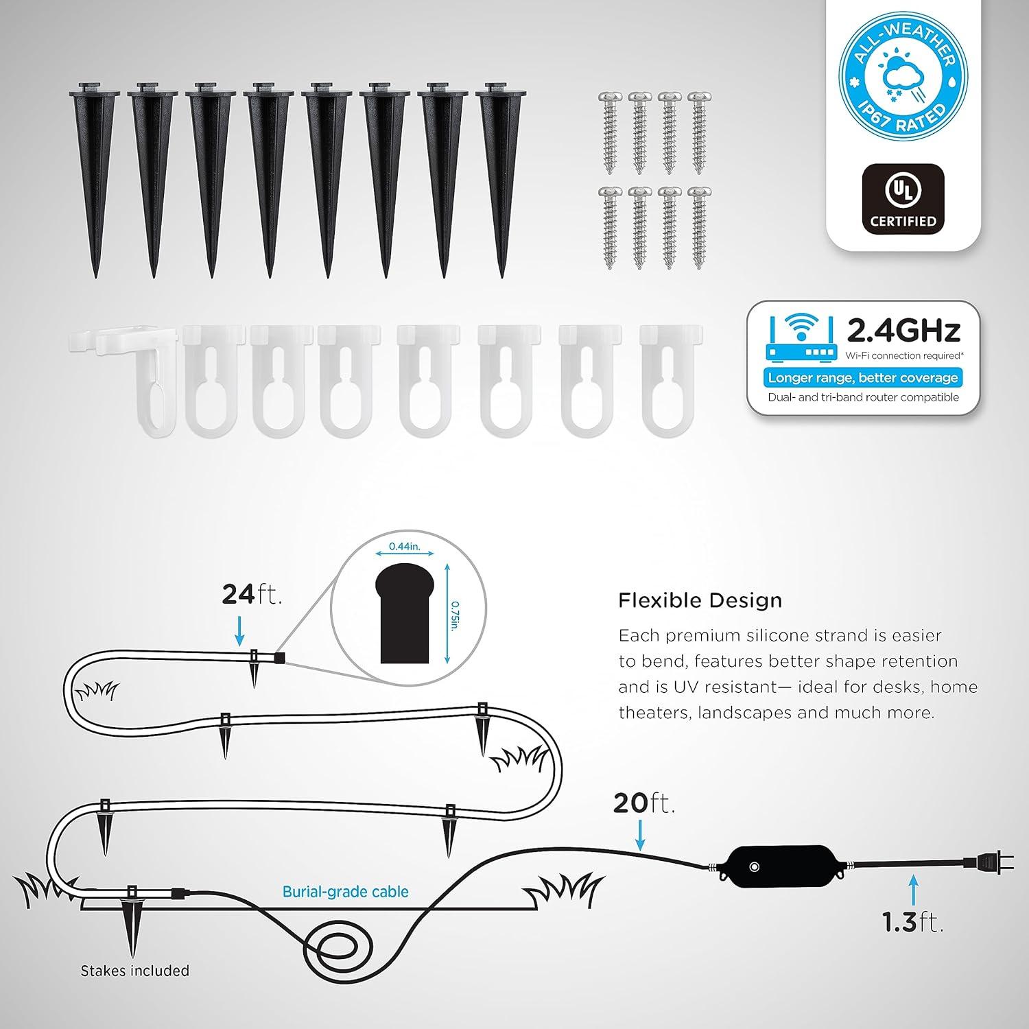 Enbrighten Luz LED Flexible Wi-Fi 7.32m Multicolor Control Voz